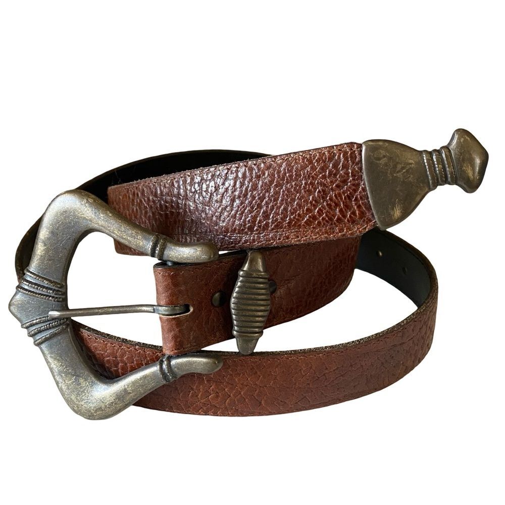 Vintage 90s Express Genuine Leather Belt Brown Size Small
